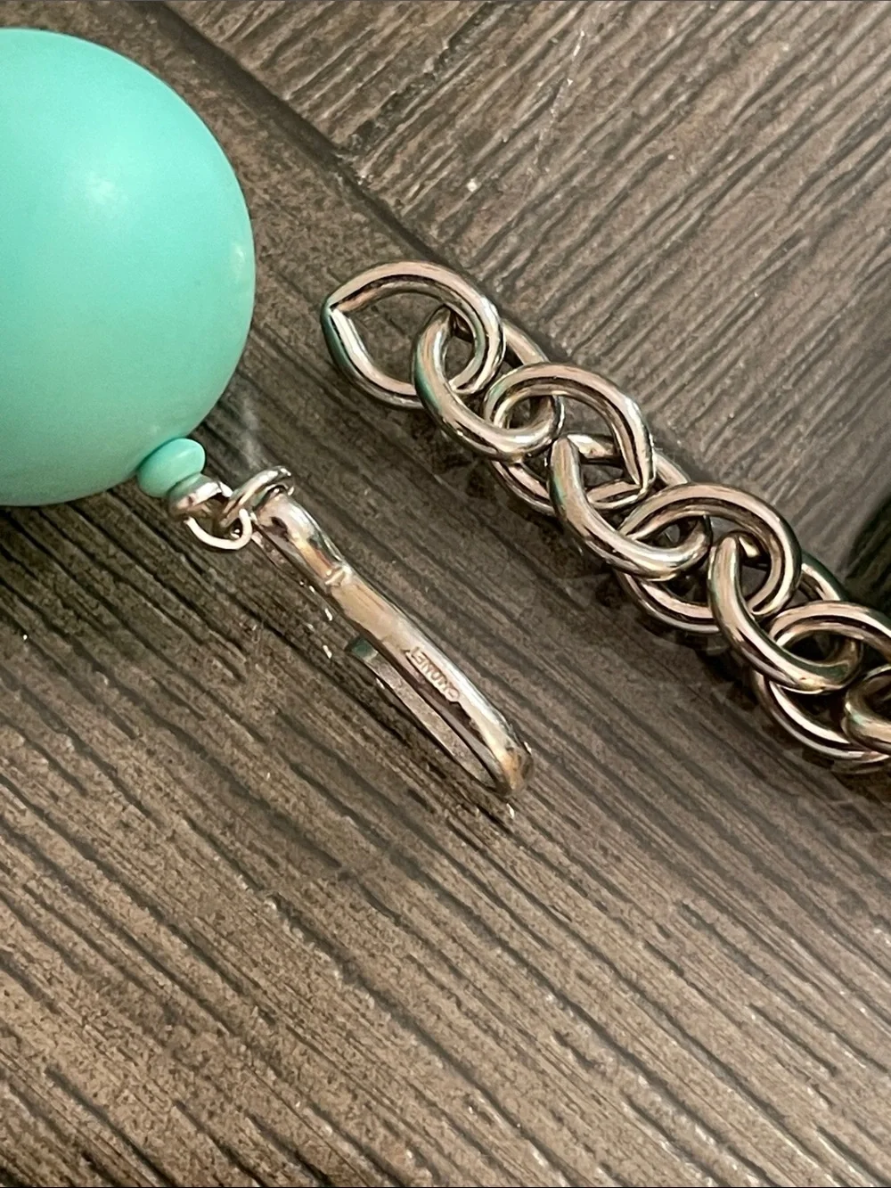 Vintage MONET Round Matte Gum Ball Sized Beaded Necklace - Tiffany Blue ?